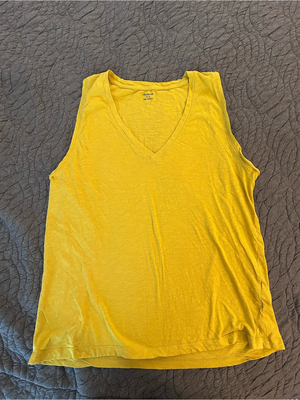 Madewell Yellow V-Neck Tank Top